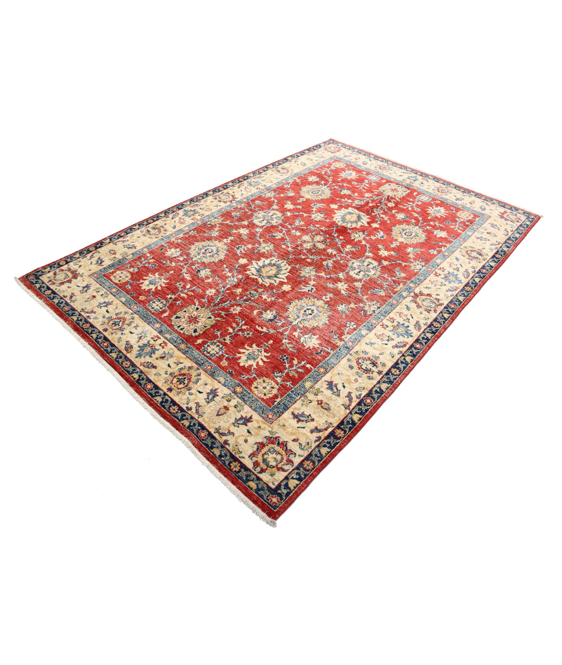 Ziegler 5'7'' X 8'1'' Hand-Knotted Wool Rug 5'7'' x 8'1'' (168 X 243) / Red / Ivory