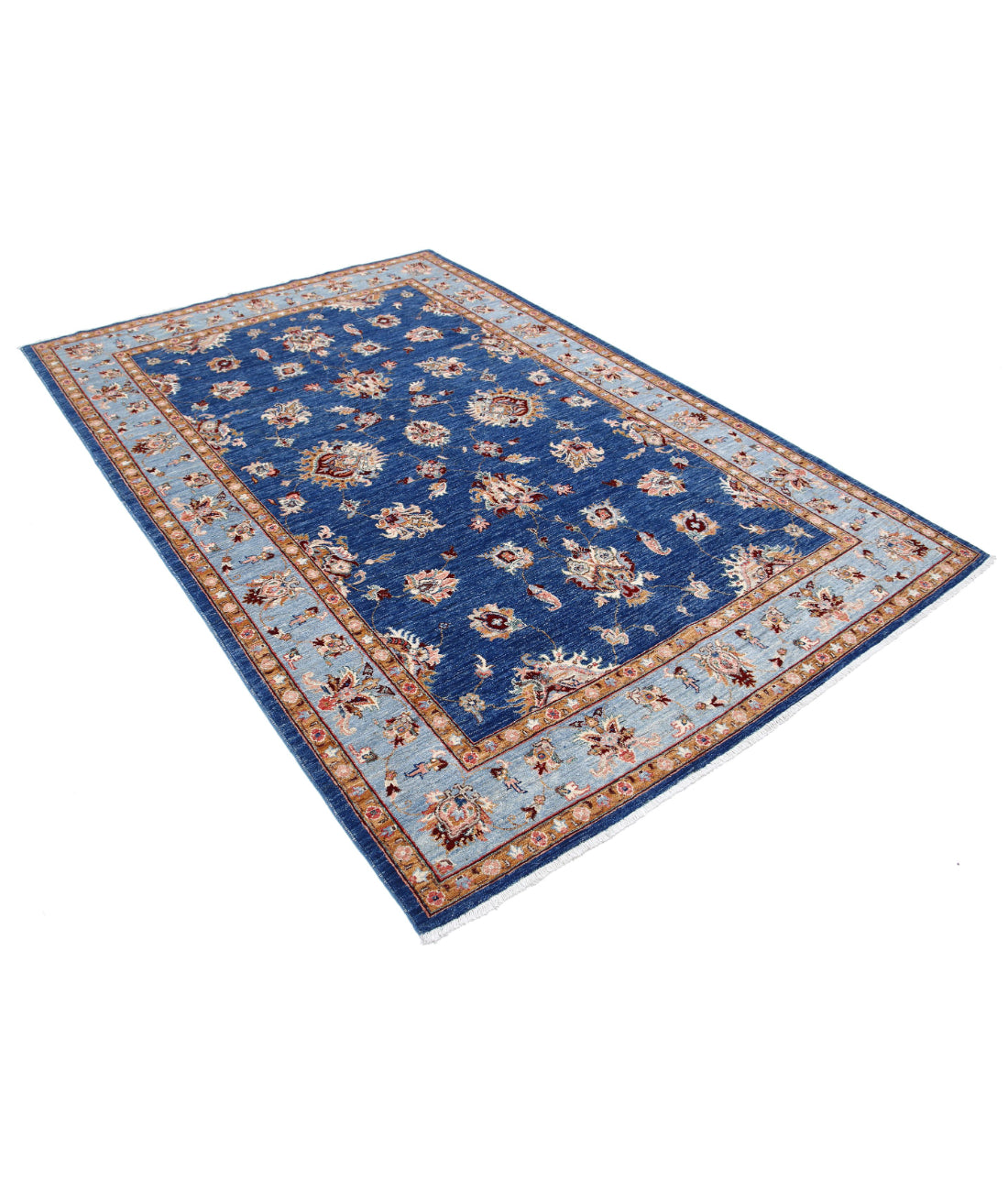 Ziegler 5'7'' X 8'2'' Hand-Knotted Wool Rug 5'7'' x 8'2'' (168 X 245) / Blue / Blue