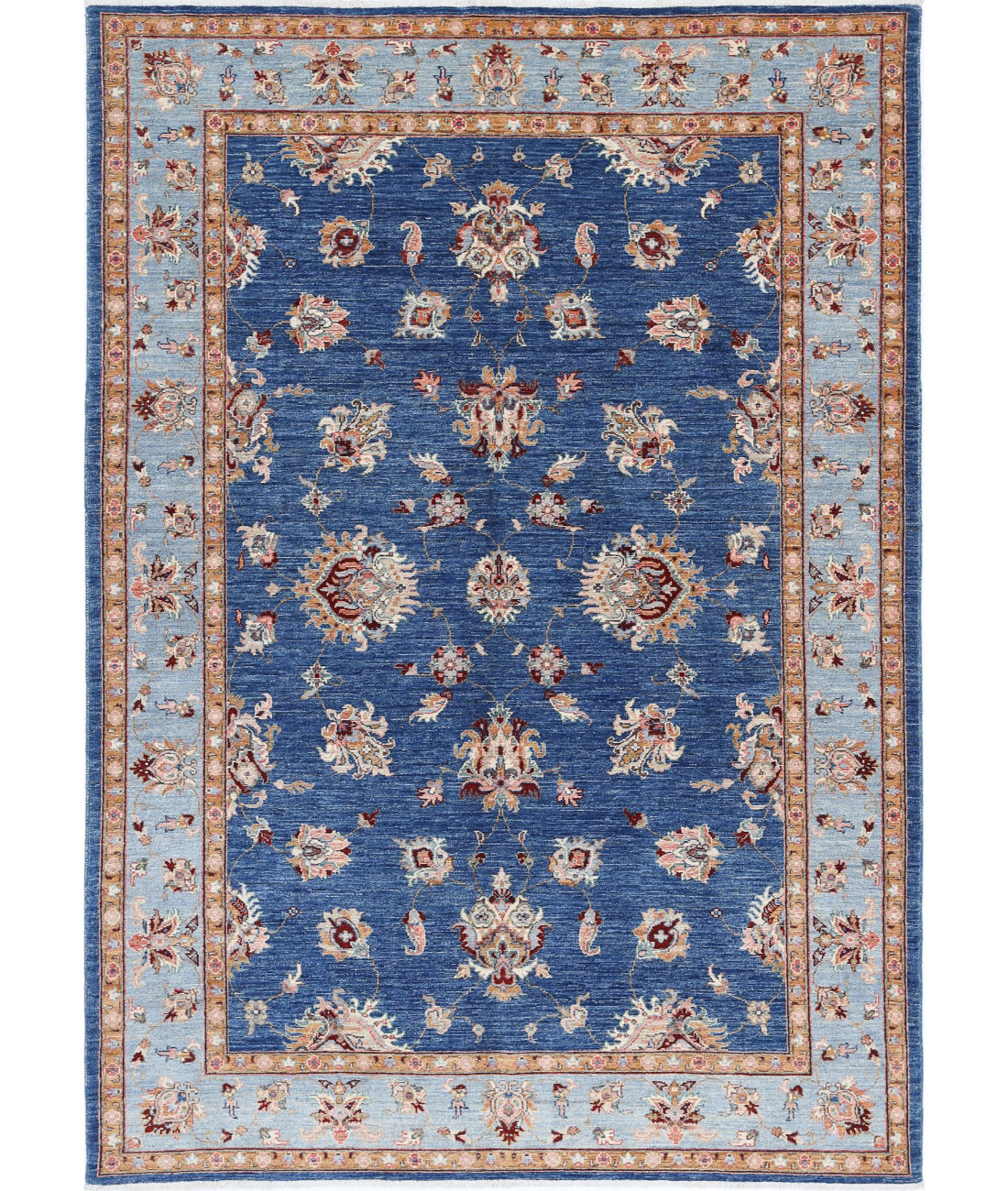 Ziegler 5'7'' X 8'2'' Hand-Knotted Wool Rug 5'7'' x 8'2'' (168 X 245) / Blue / Blue