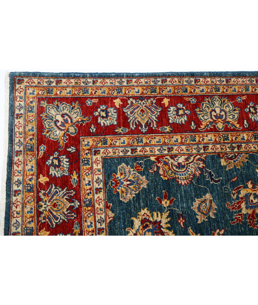 Ziegler 5'6'' X 7'7'' Hand-Knotted Wool Rug 5'6'' x 7'7'' (165 X 228) / Teal / Red