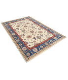 Ziegler 5'5'' X 7'8'' Hand-Knotted Wool Rug 5'5'' x 7'8'' (163 X 230) / Ivory / Blue