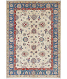 Ziegler 5'5'' X 7'8'' Hand-Knotted Wool Rug 5'5'' x 7'8'' (163 X 230) / Ivory / Blue