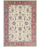 Ziegler 5'5'' X 7'9'' Hand-Knotted Wool Rug 5'5'' x 7'9'' (163 X 233) / Ivory / Red