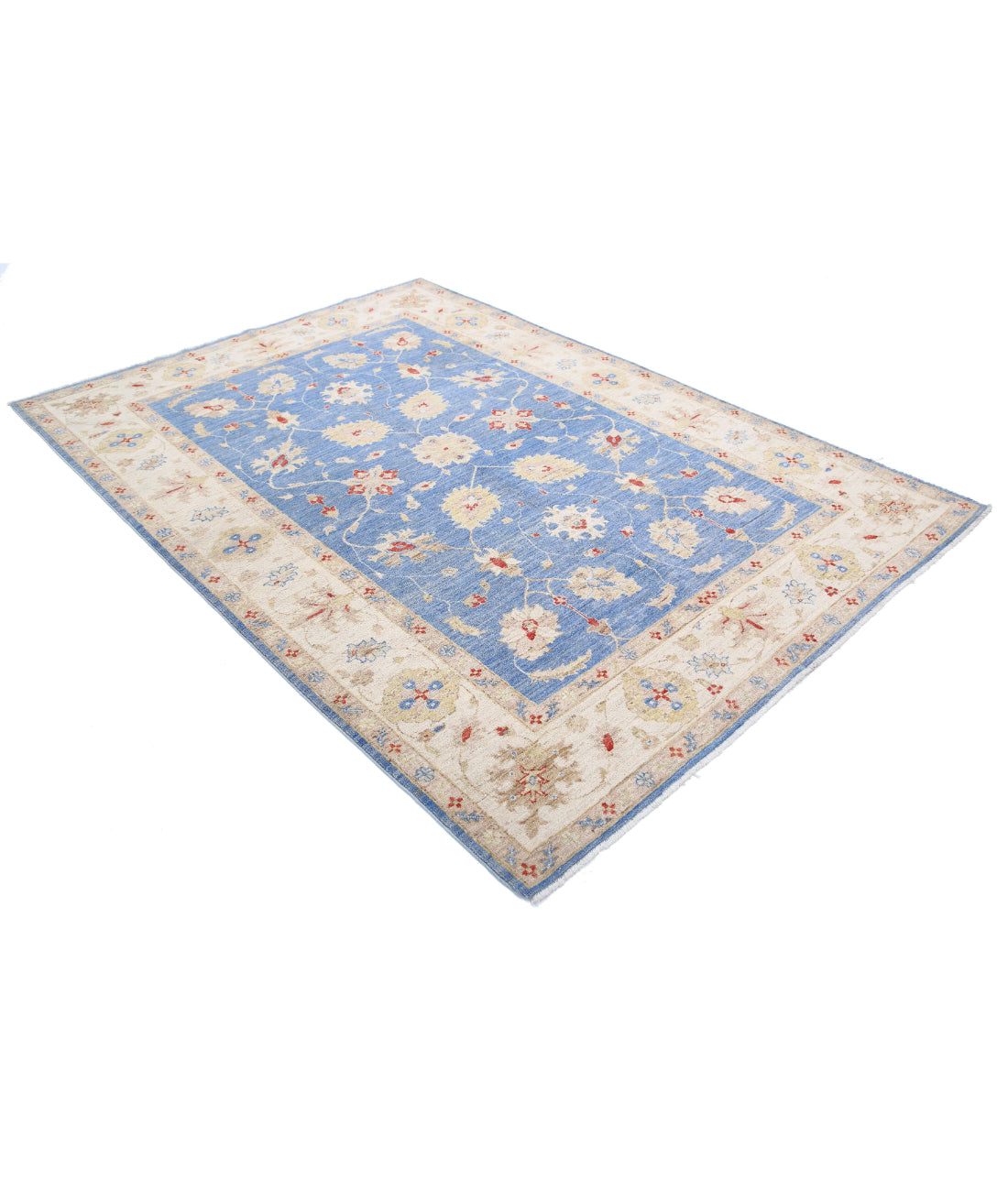 Ziegler 5'7'' X 7'11'' Hand-Knotted Wool Rug 5'7'' x 7'11'' (168 X 238) / Blue / Ivory