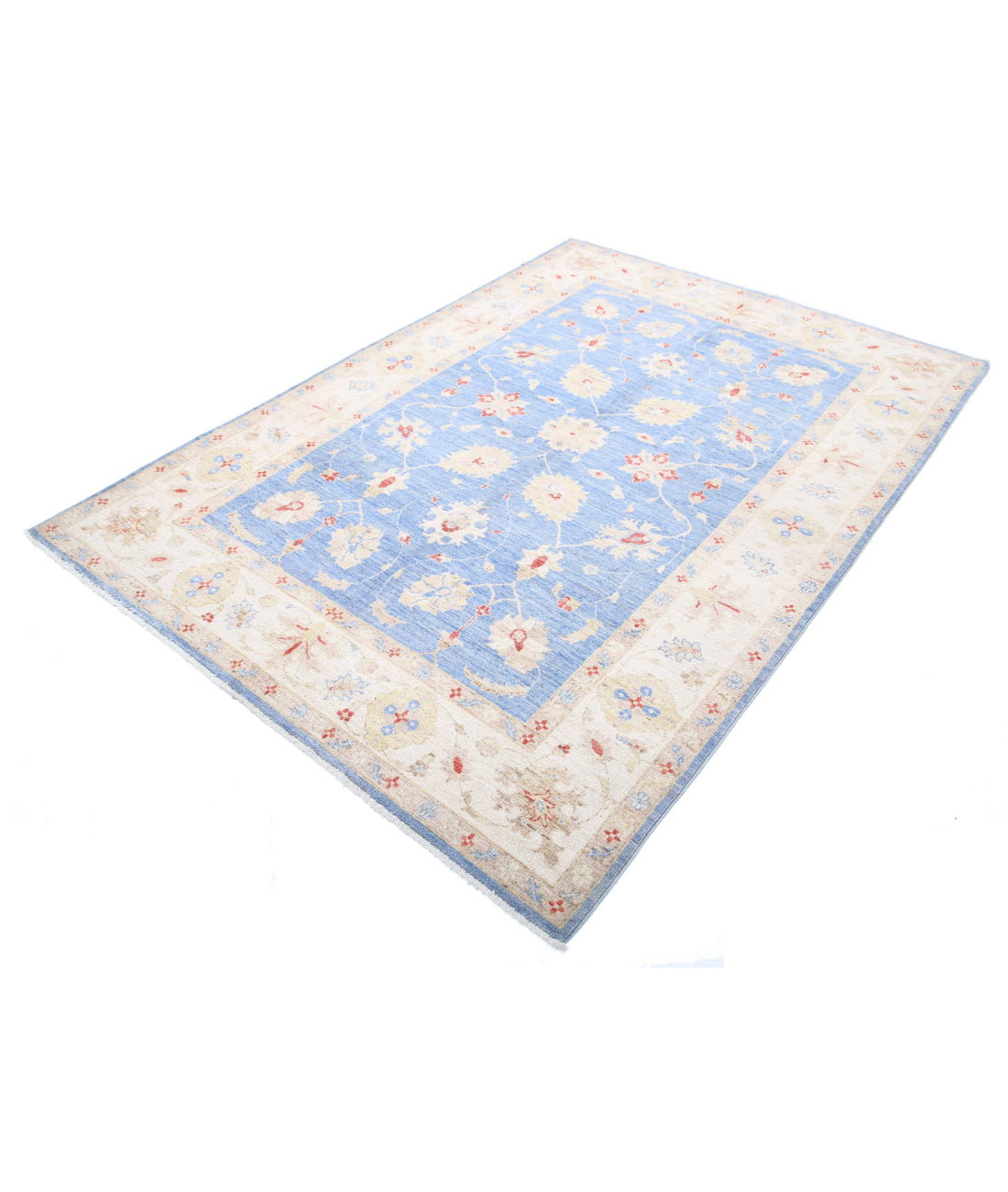 Ziegler 5'7'' X 7'11'' Hand-Knotted Wool Rug 5'7'' x 7'11'' (168 X 238) / Blue / Ivory