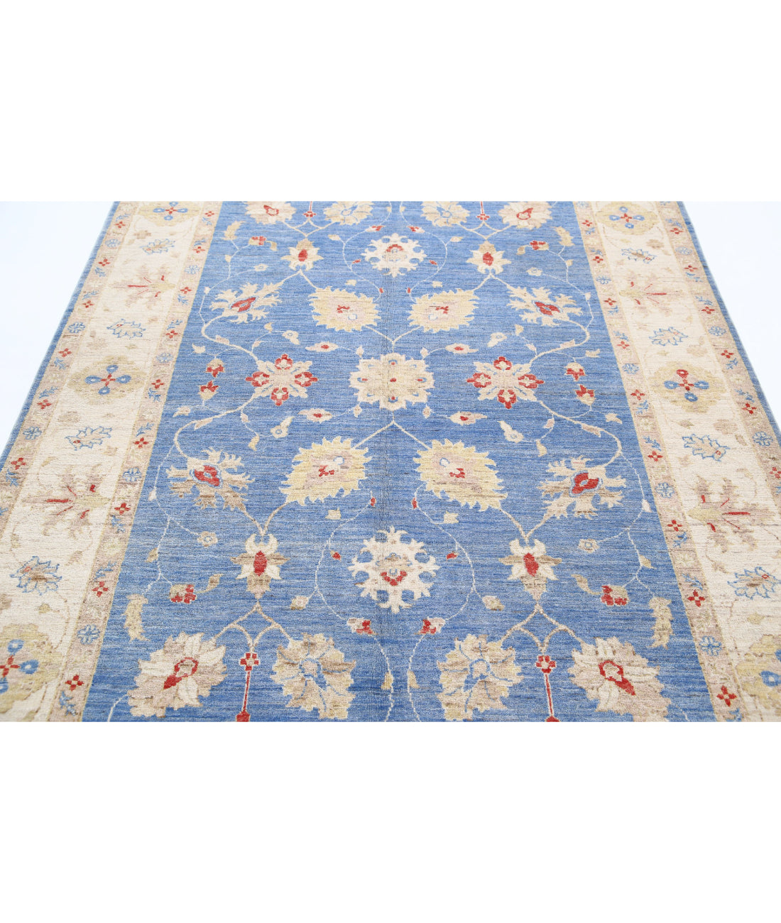 Ziegler 5'7'' X 7'11'' Hand-Knotted Wool Rug 5'7'' x 7'11'' (168 X 238) / Blue / Ivory