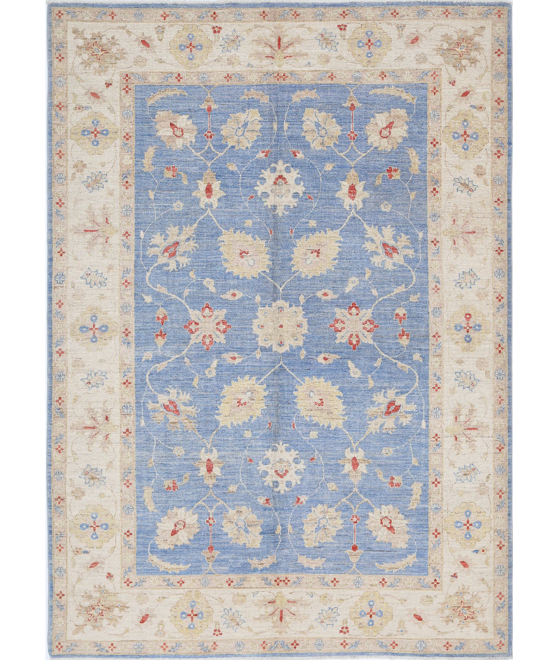 Ziegler 5'7'' X 7'11'' Hand-Knotted Wool Rug 5'7'' x 7'11'' (168 X 238) / Blue / Ivory