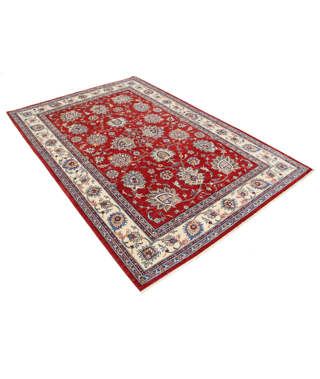 Ziegler 5'6'' X 7'9'' Hand-Knotted Wool Rug 5'6'' x 7'9'' (165 X 233) / Red / Ivory