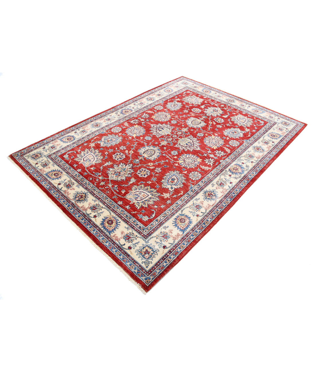 Ziegler 5'6'' X 7'9'' Hand-Knotted Wool Rug 5'6'' x 7'9'' (165 X 233) / Red / Ivory