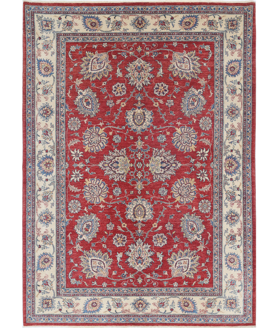 Ziegler 5'6'' X 7'9'' Hand-Knotted Wool Rug 5'6'' x 7'9'' (165 X 233) / Red / Ivory