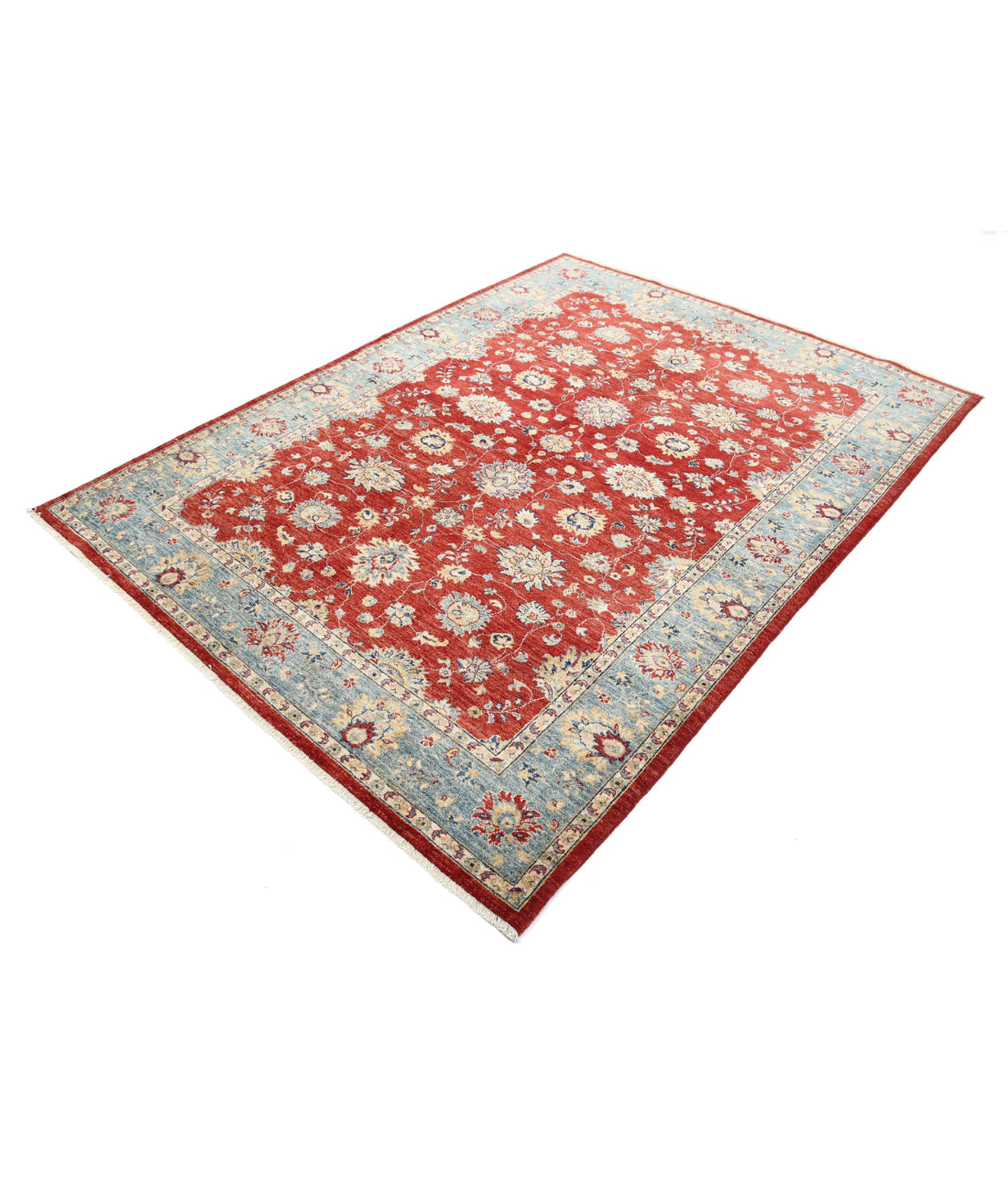 Ziegler 5'9'' X 7'9'' Hand-Knotted Wool Rug 5'9'' x 7'9'' (173 X 233) / Red / Teal