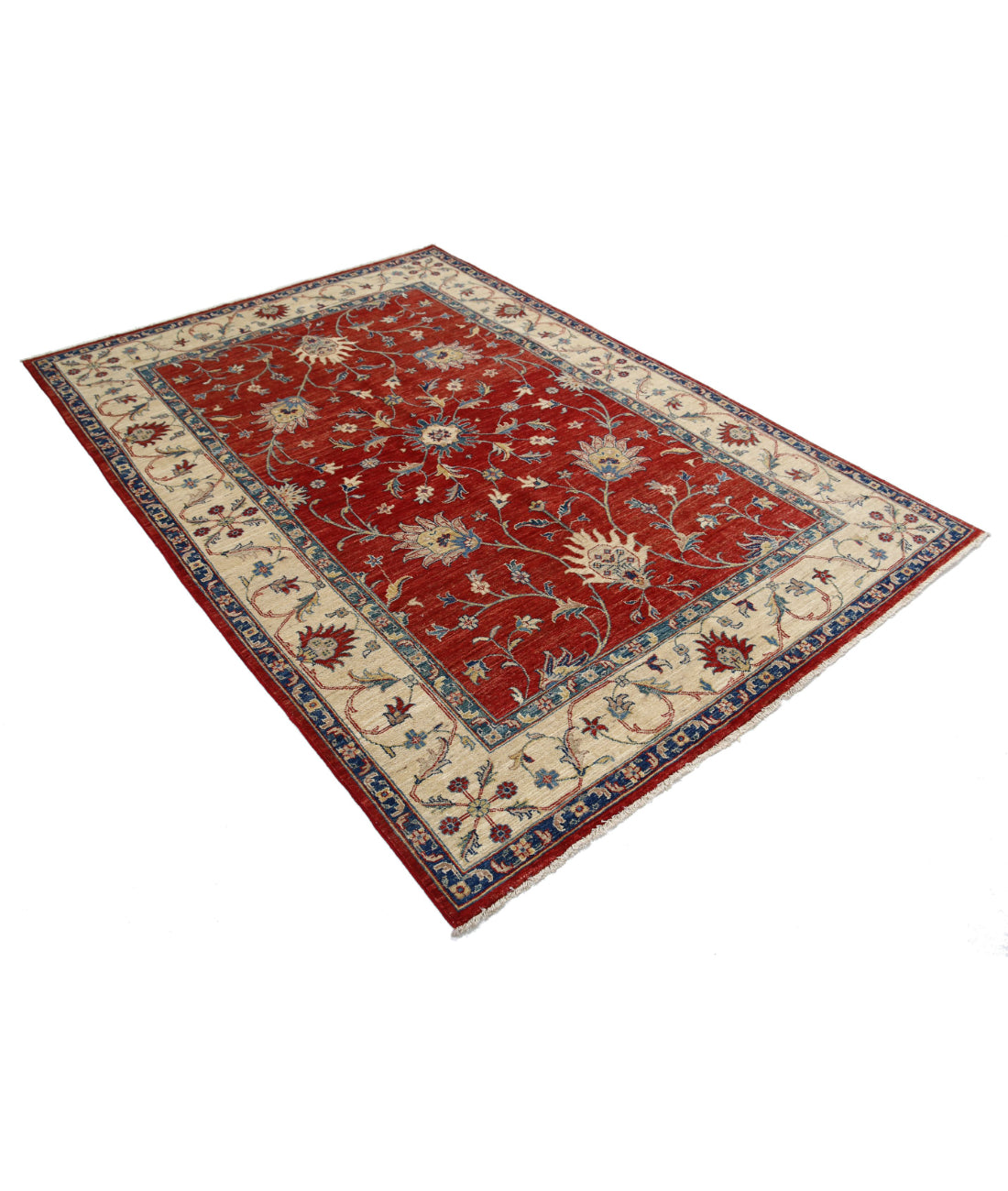 Ziegler 5'6'' X 7'10'' Hand-Knotted Wool Rug 5'6'' x 7'10'' (165 X 235) / Red / Ivory