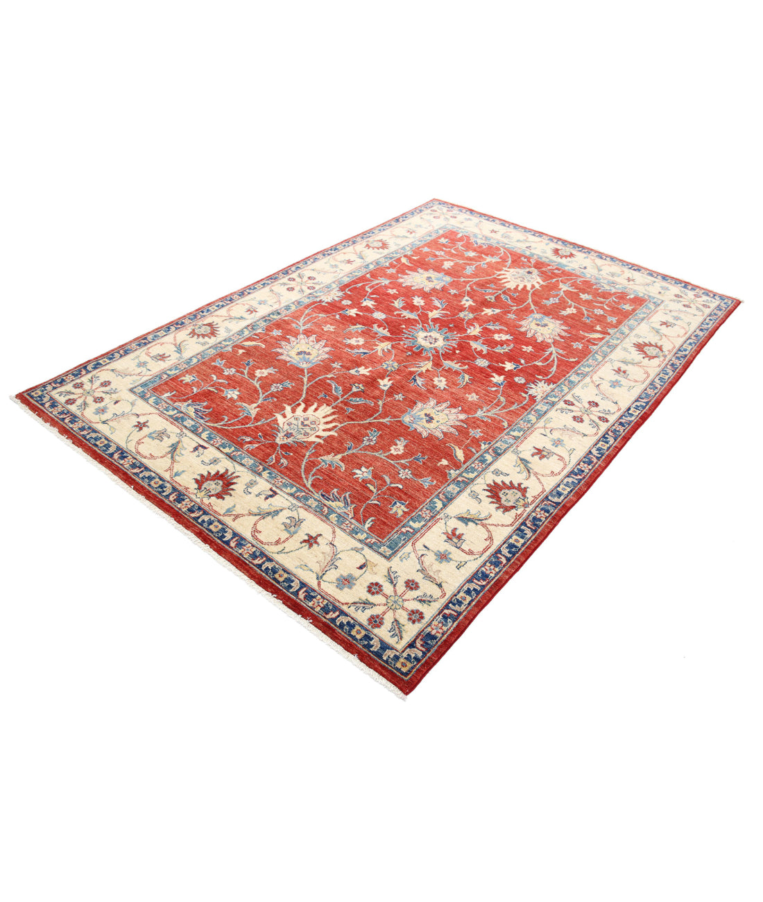 Ziegler 5'6'' X 7'10'' Hand-Knotted Wool Rug 5'6'' x 7'10'' (165 X 235) / Red / Ivory