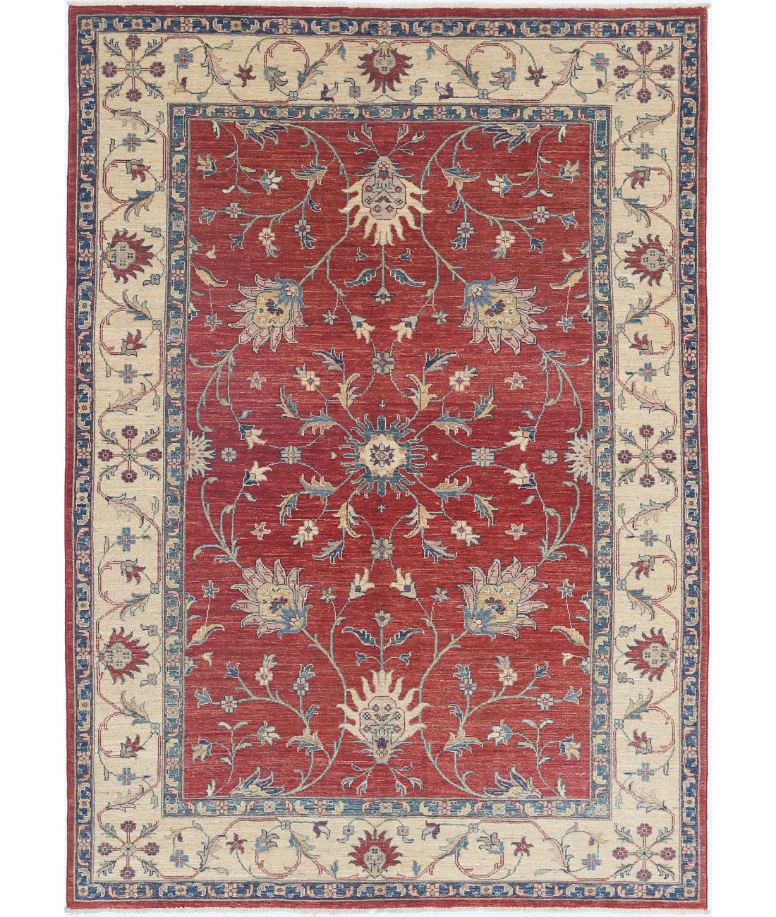 Ziegler 5'6'' X 7'10'' Hand-Knotted Wool Rug 5'6'' x 7'10'' (165 X 235) / Red / Ivory