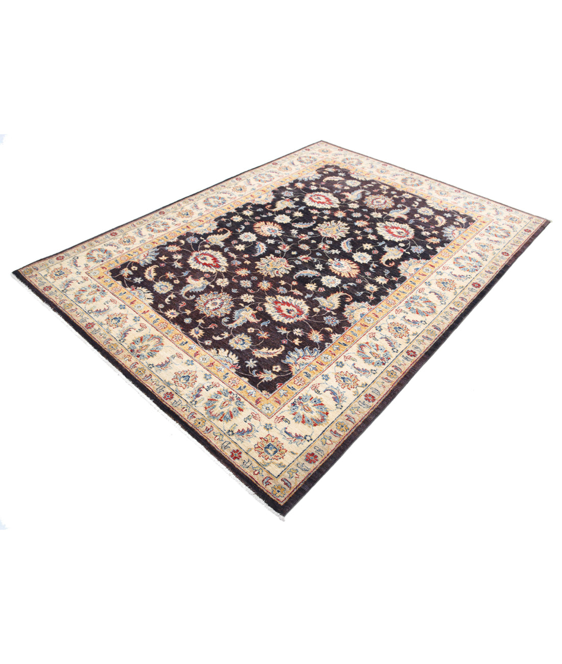 Ziegler 5'10'' X 7'10'' Hand-Knotted Wool Rug 5'10'' x 7'10'' (175 X 235) / Brown / Ivory