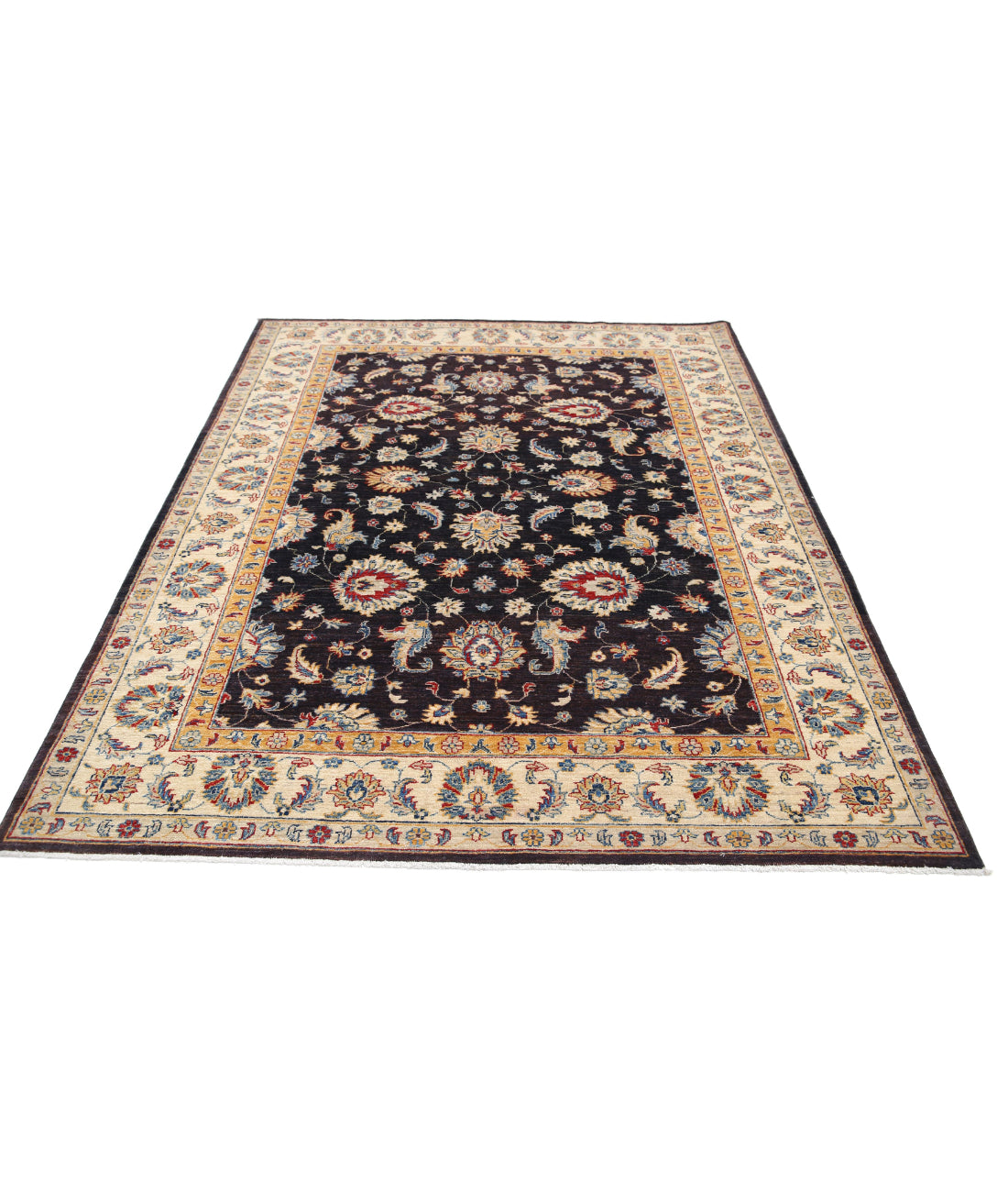 Ziegler 5'10'' X 7'10'' Hand-Knotted Wool Rug 5'10'' x 7'10'' (175 X 235) / Brown / Ivory