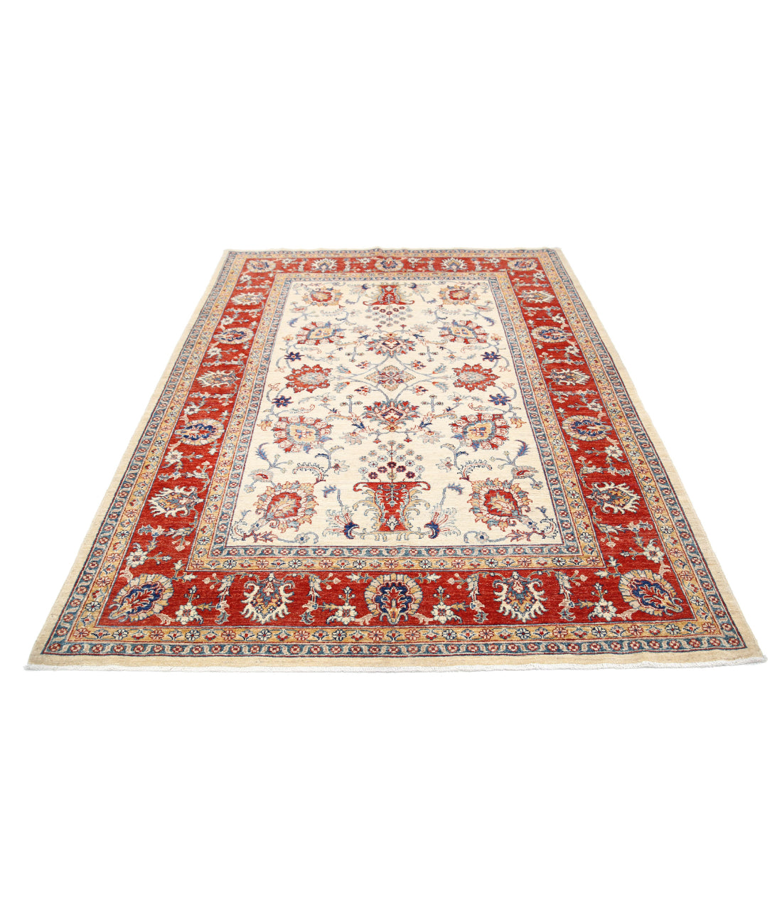 Ziegler 5'8'' X 7'10'' Hand-Knotted Wool Rug 5'8'' x 7'10'' (170 X 235) / Ivory / Red