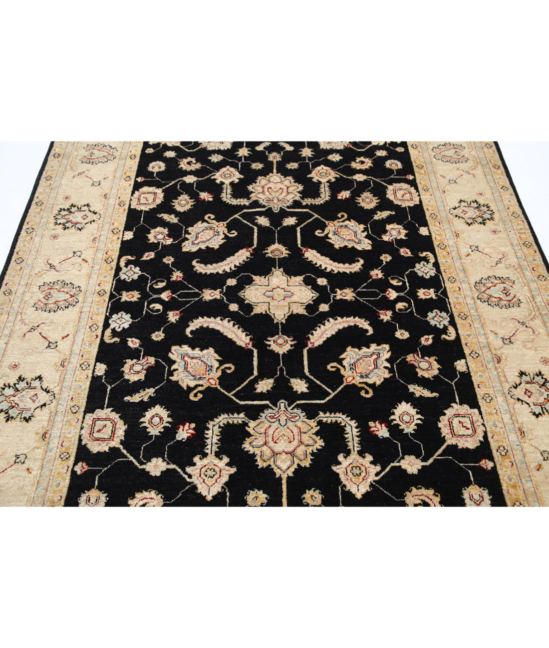 Ziegler 5'7'' X 8'1'' Hand-Knotted Wool Rug 5'7'' x 8'1'' (168 X 243) / Black / Ivory