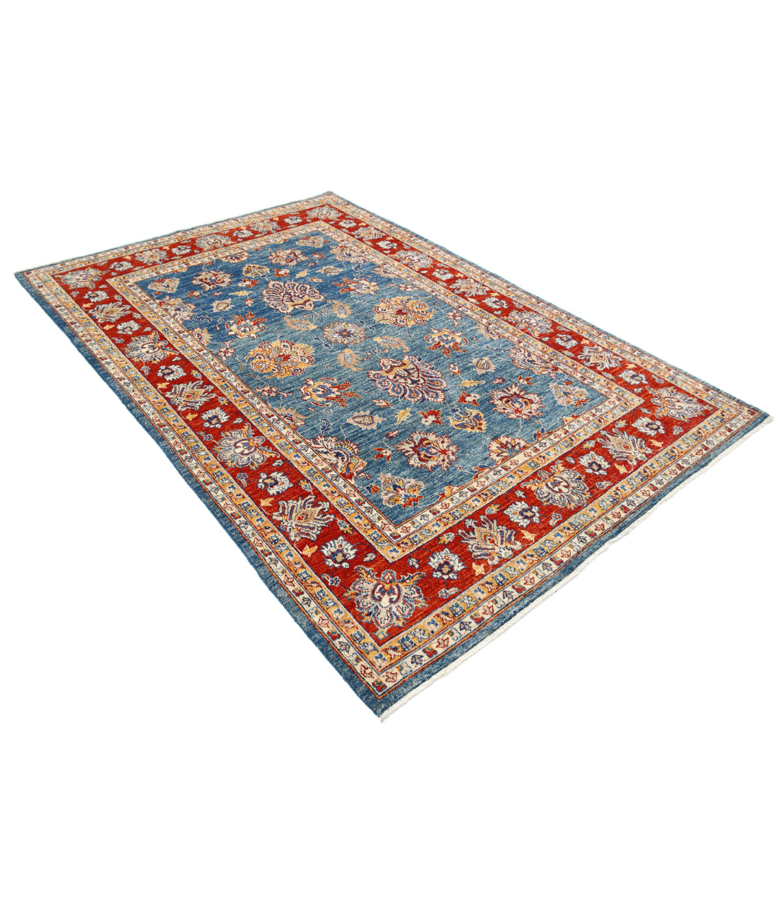 Ziegler 5'6'' X 7'11'' Hand-Knotted Wool Rug 5'6'' x 7'11'' (165 X 238) / Blue / Red