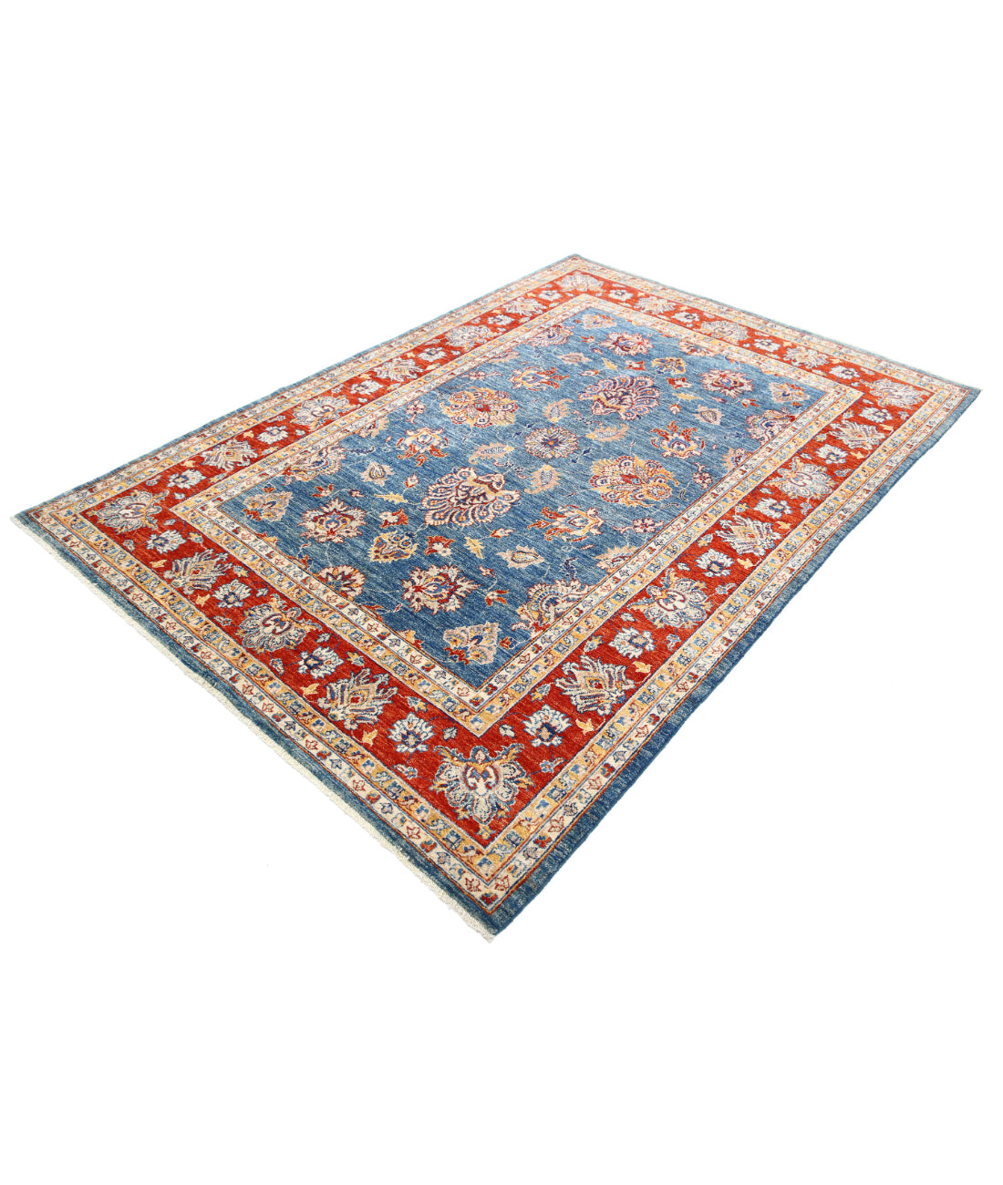 Ziegler 5'6'' X 7'11'' Hand-Knotted Wool Rug 5'6'' x 7'11'' (165 X 238) / Blue / Red