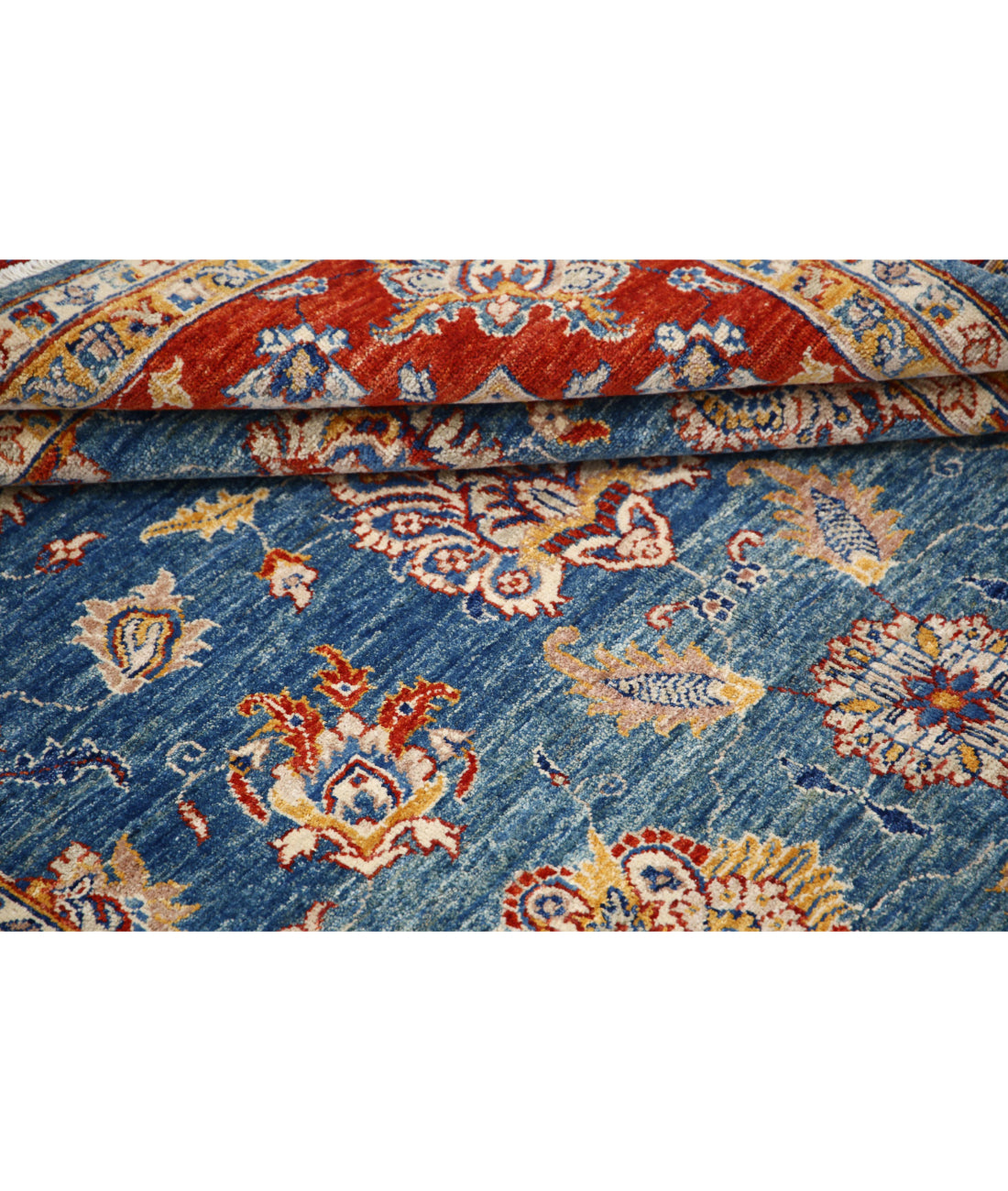 Ziegler 5'6'' X 7'11'' Hand-Knotted Wool Rug 5'6'' x 7'11'' (165 X 238) / Blue / Red