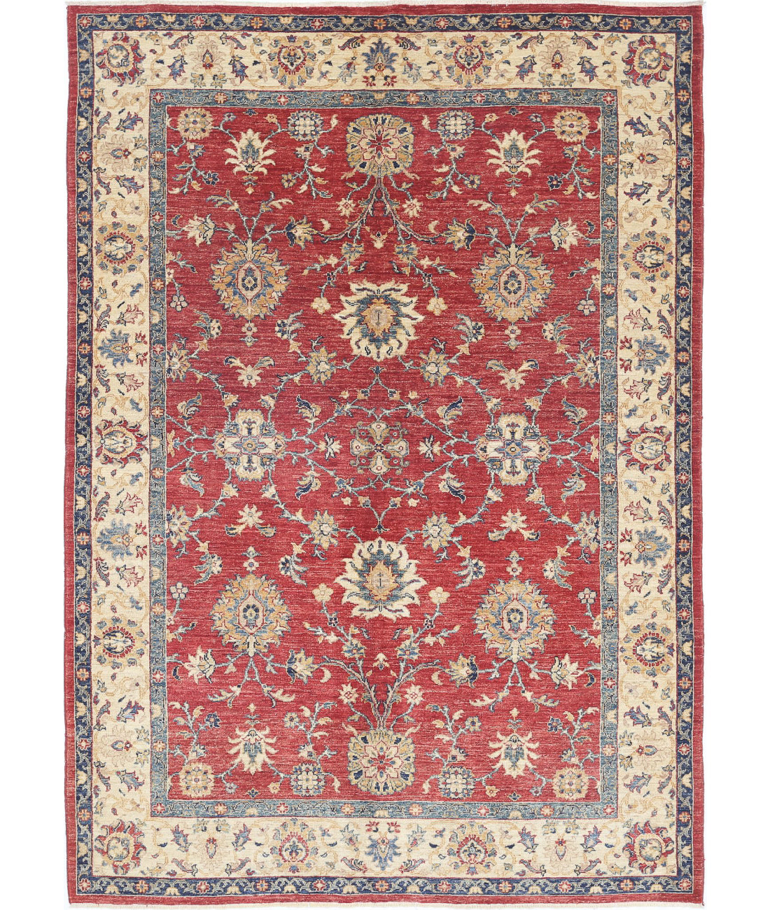 Ziegler 5'7'' X 8'1'' Hand-Knotted Wool Rug 5'7'' x 8'1'' (168 X 243) / Red / Ivory