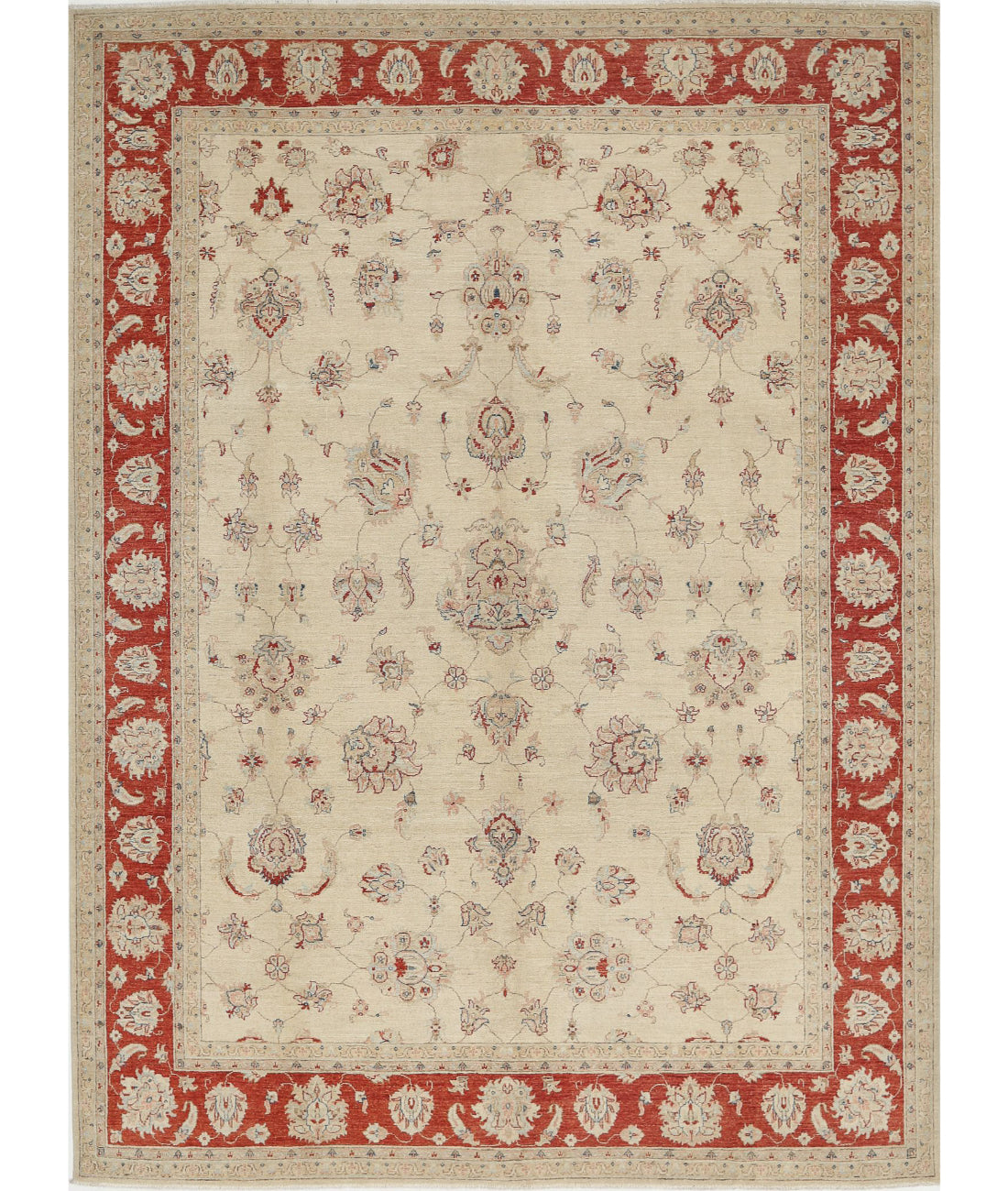 Ziegler 8'11'' X 12'2'' Hand-Knotted Wool Rug 8'11'' x 12'2'' (268 X 365) / Ivory / Red