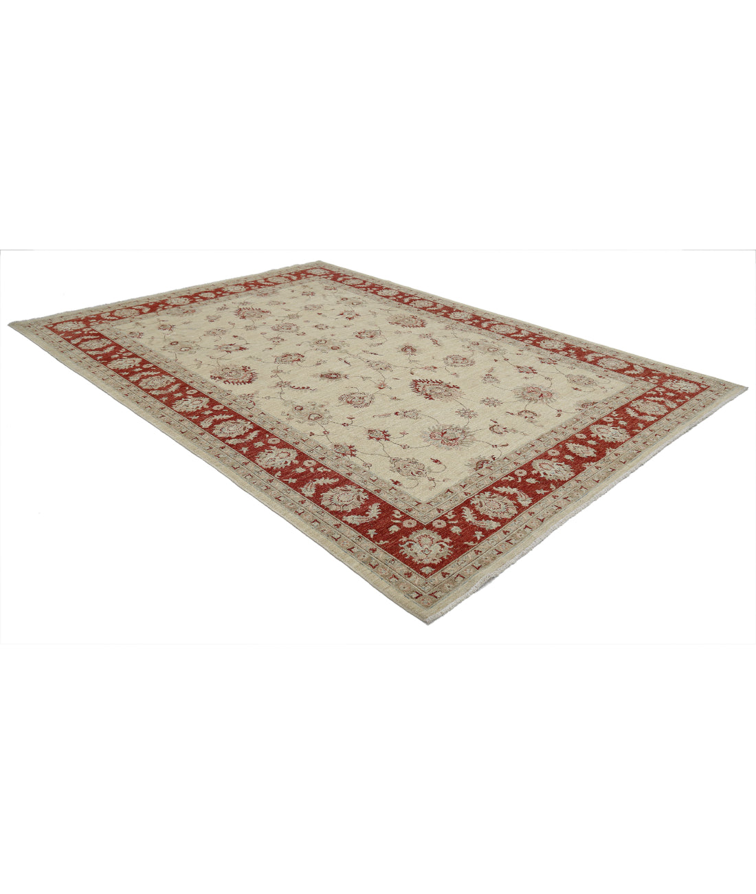 Ziegler 8'1'' X 11'4'' Hand-Knotted Wool Rug 8'1'' x 11'4'' (243 X 340) / Ivory / Red