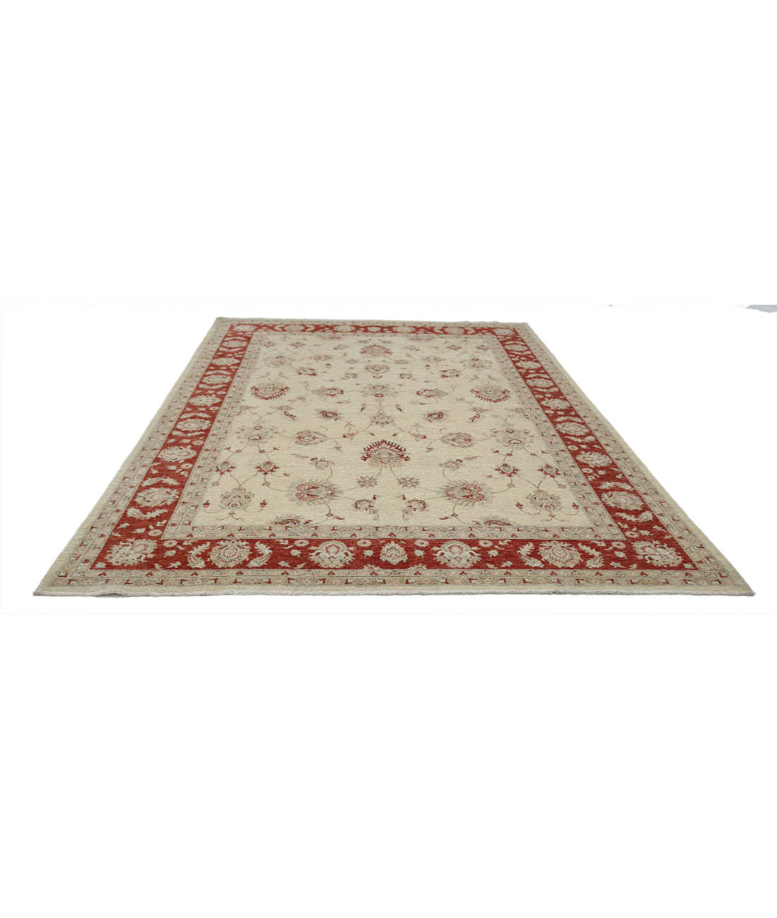 Ziegler 8'1'' X 11'4'' Hand-Knotted Wool Rug 8'1'' x 11'4'' (243 X 340) / Ivory / Red