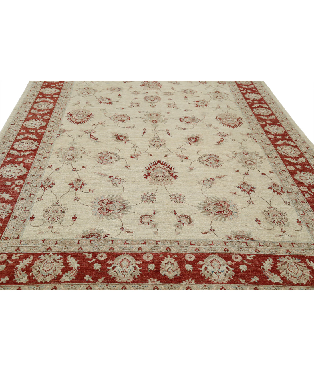 Ziegler 8'1'' X 11'4'' Hand-Knotted Wool Rug 8'1'' x 11'4'' (243 X 340) / Ivory / Red