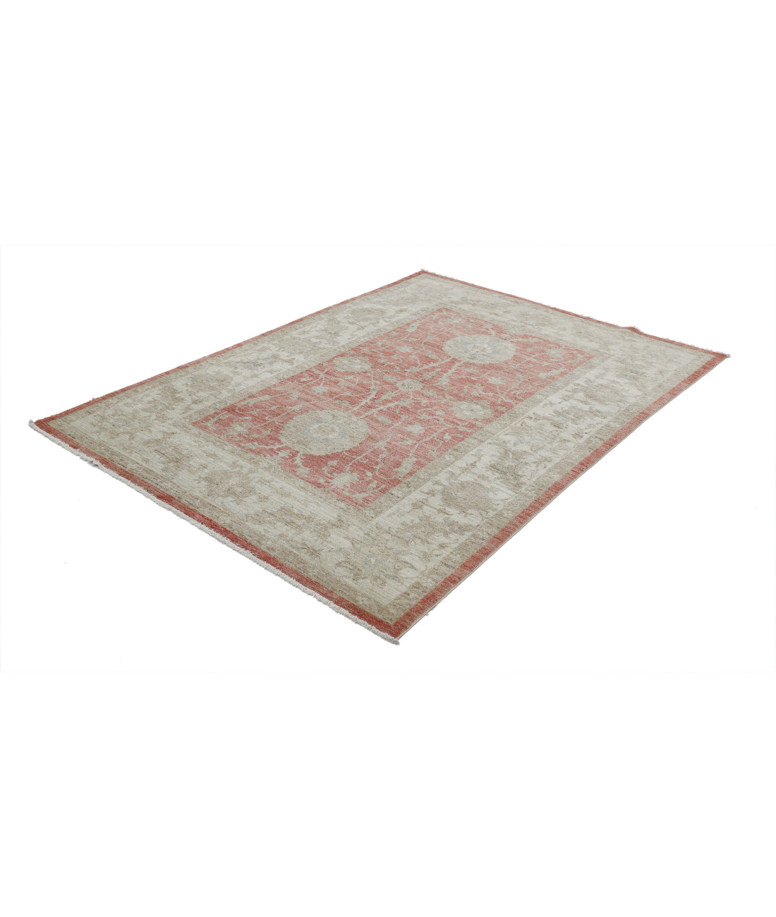 Ziegler 5'6'' X 7'9'' Hand-Knotted Wool Rug 5'6'' x 7'9'' (165 X 233) / Red / Ivory