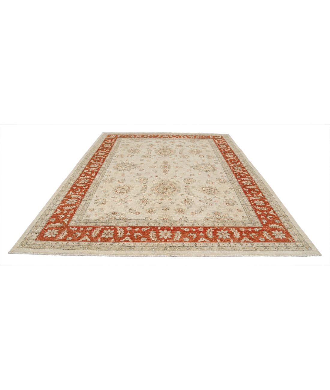 Ziegler 9'0'' X 11'6'' Hand-Knotted Wool Rug 9'0'' x 11'6'' (270 X 345) / Ivory / Red