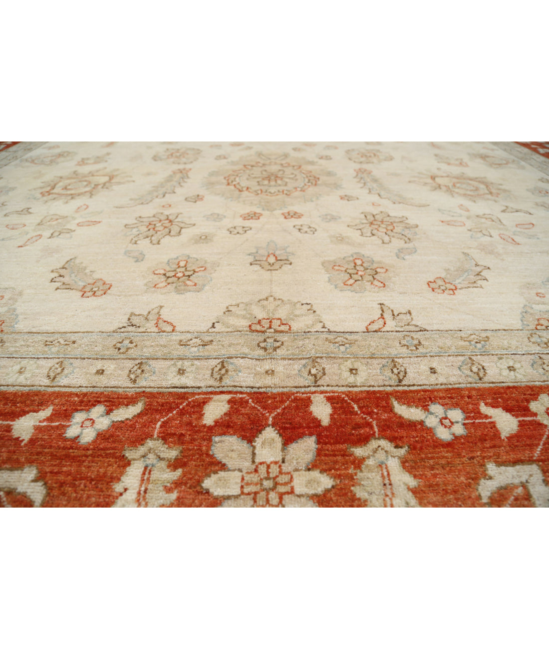 Ziegler 9'0'' X 11'6'' Hand-Knotted Wool Rug 9'0'' x 11'6'' (270 X 345) / Ivory / Red