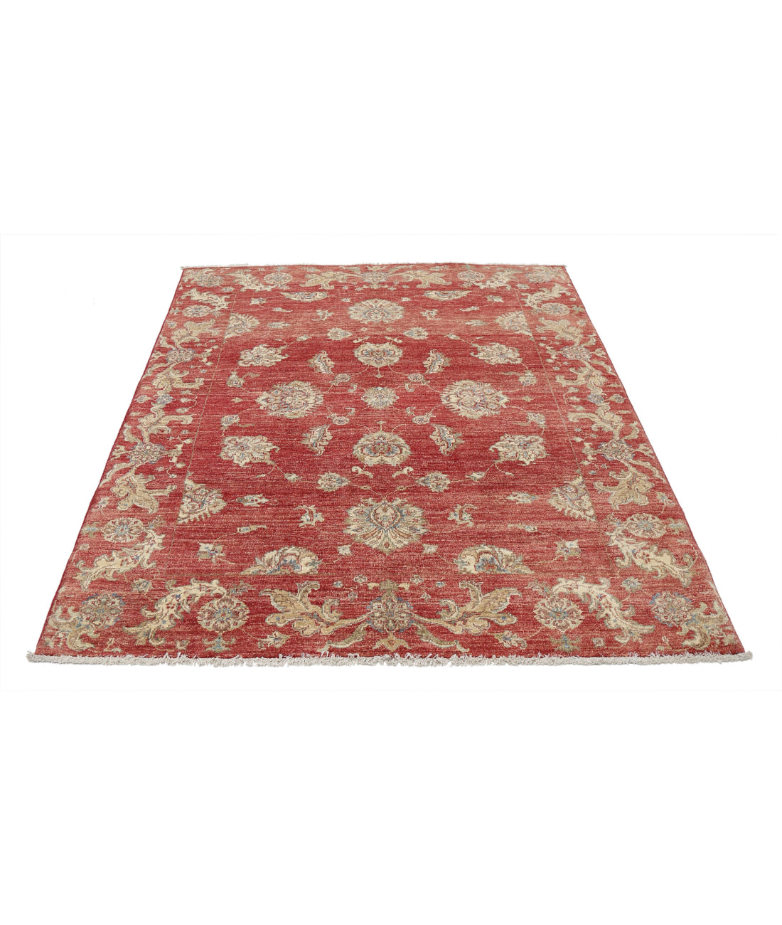 Ziegler 4'11'' X 6'5'' Hand-Knotted Wool Rug 4'11'' x 6'5'' (148 X 193) / Red / Red