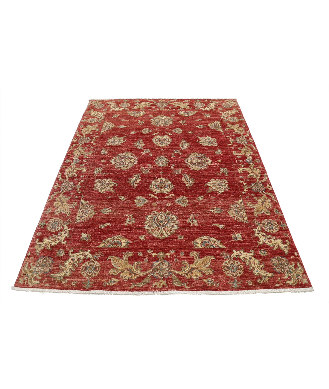 Ziegler 4'11'' X 6'5'' Hand-Knotted Wool Rug 4'11'' x 6'5'' (148 X 193) / Red / Red