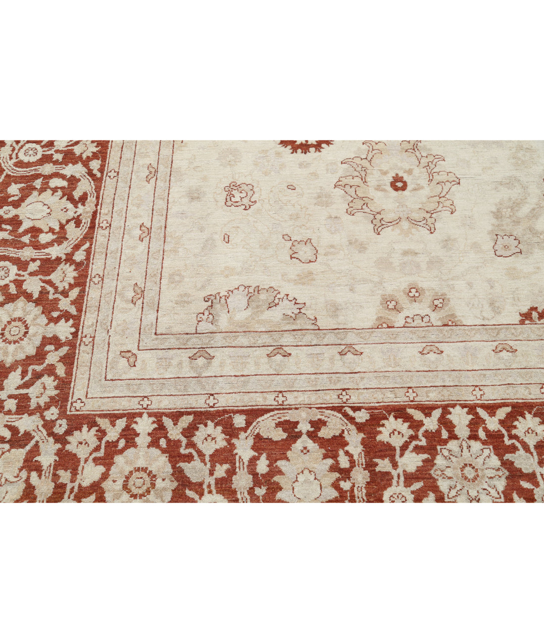 Ziegler 15'0'' X 21'6'' Hand-Knotted Wool Rug 15'0'' x 21'6'' (450 X 645) / Ivory / Red