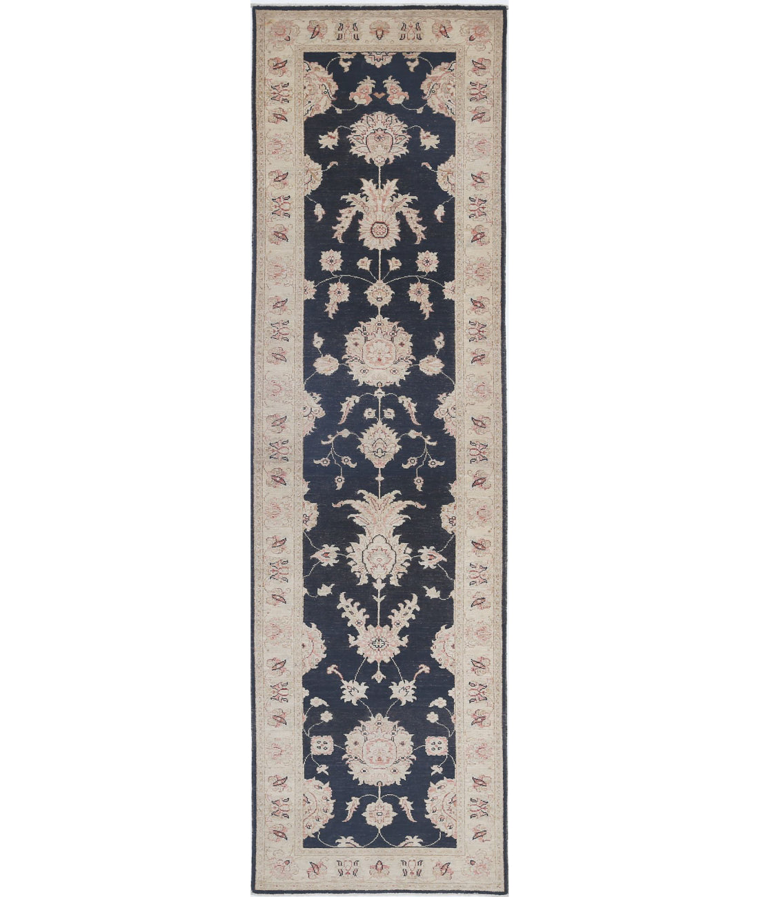 Ziegler 2'7'' X 9'7'' Hand-Knotted Wool Rug 2'7'' x 9'7'' (78 X 288) / Black / Ivory