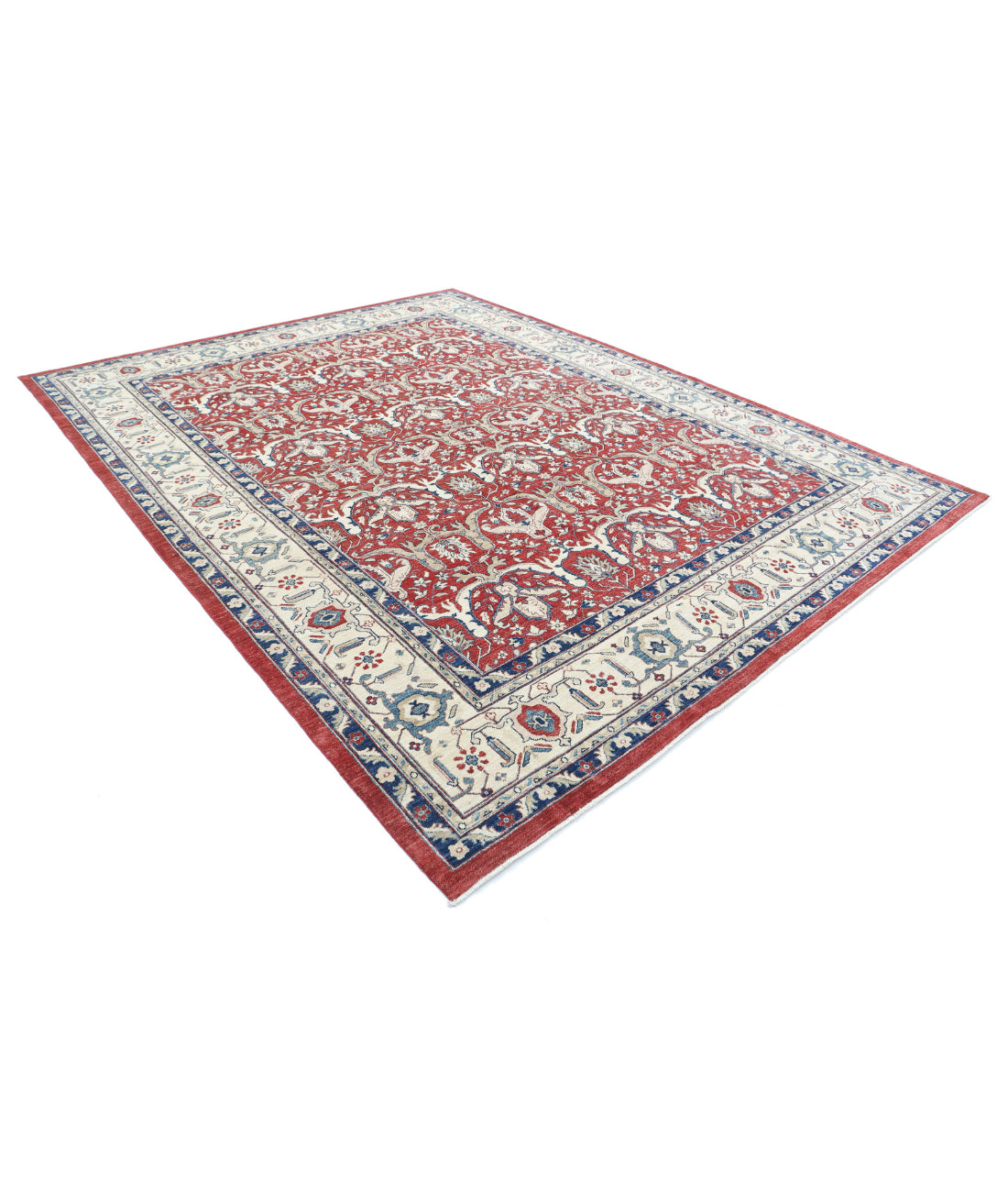 Ziegler 9'0'' X 11'6'' Hand-Knotted Wool Rug 9'0'' x 11'6'' (270 X 345) / Red / Ivory