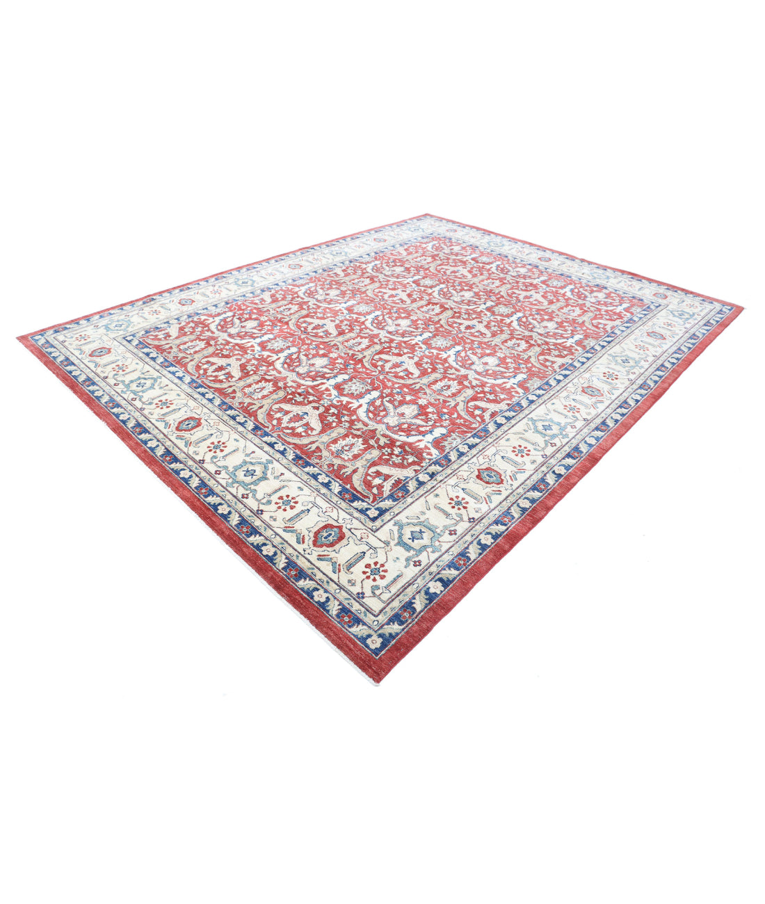 Ziegler 9'0'' X 11'6'' Hand-Knotted Wool Rug 9'0'' x 11'6'' (270 X 345) / Red / Ivory