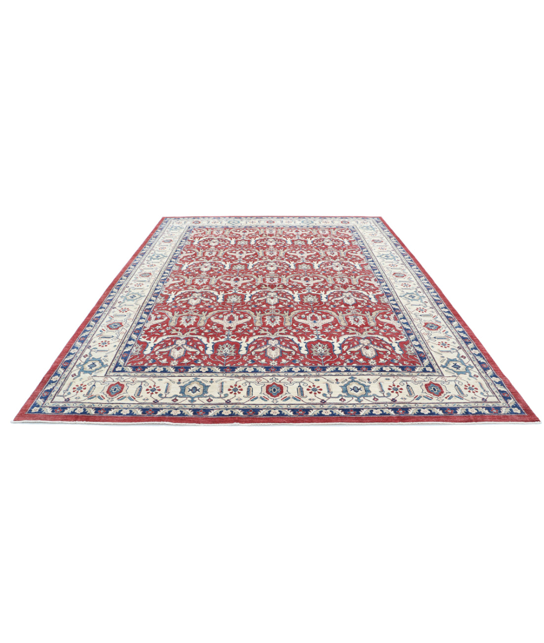 Ziegler 9'0'' X 11'6'' Hand-Knotted Wool Rug 9'0'' x 11'6'' (270 X 345) / Red / Ivory