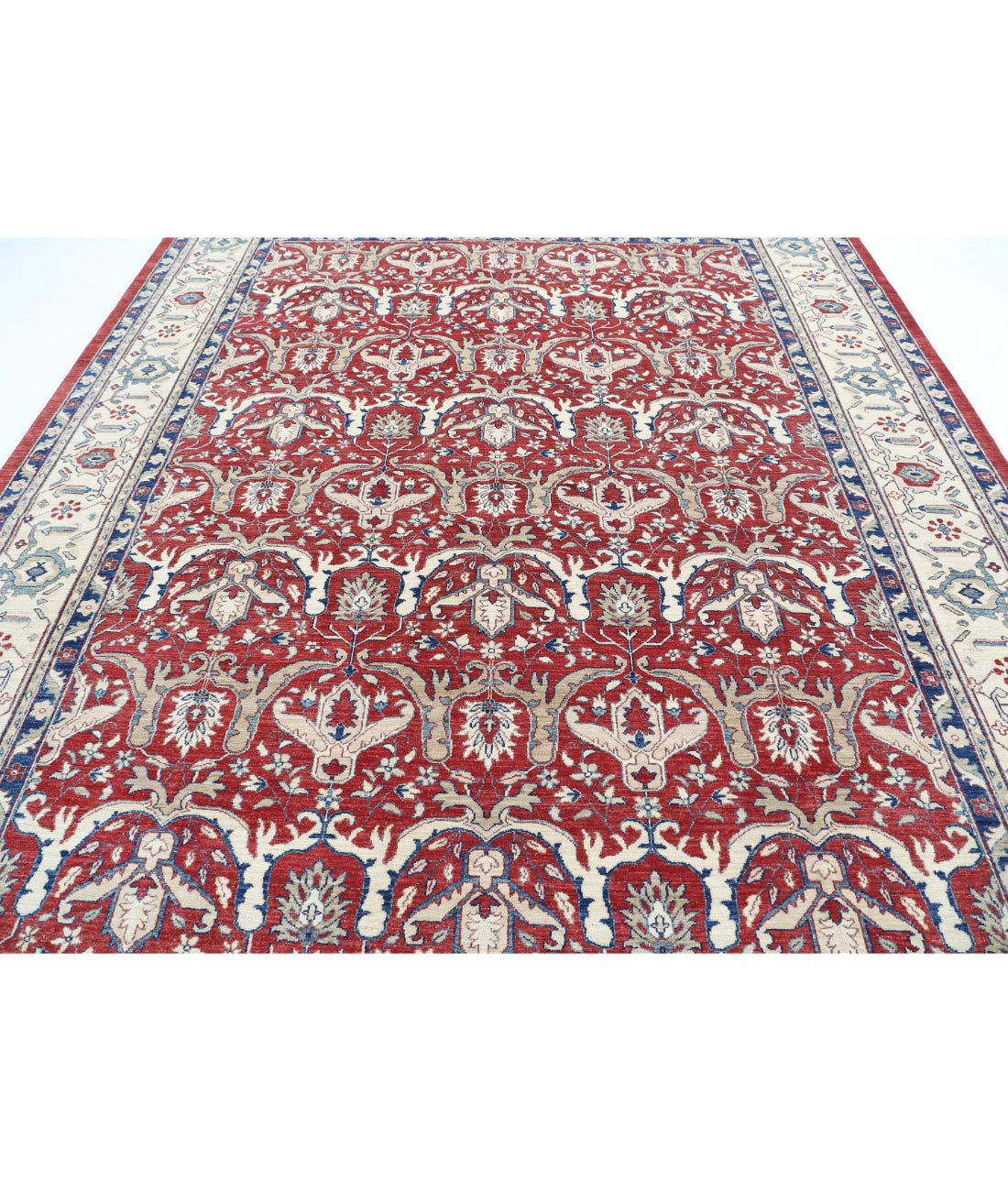 Ziegler 9'0'' X 11'6'' Hand-Knotted Wool Rug 9'0'' x 11'6'' (270 X 345) / Red / Ivory