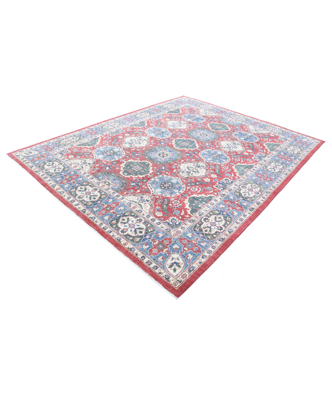 Ziegler 7'9'' X 9'11'' Hand-Knotted Wool Rug 7'9'' x 9'11'' (233 X 298) / Red / Blue