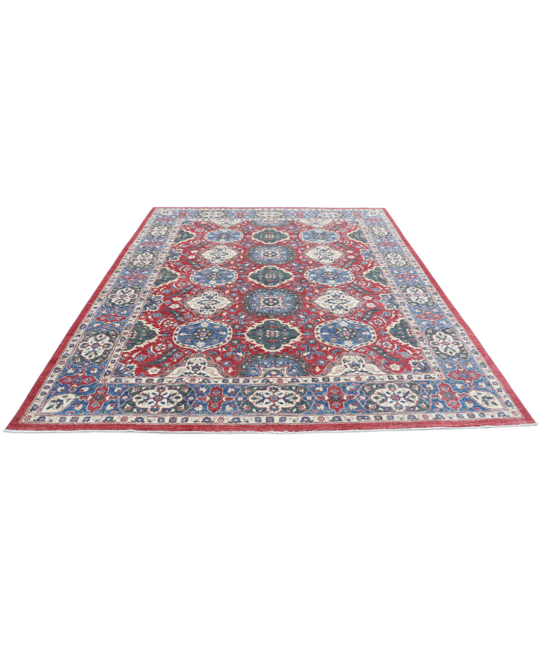 Ziegler 7'9'' X 9'11'' Hand-Knotted Wool Rug 7'9'' x 9'11'' (233 X 298) / Red / Blue