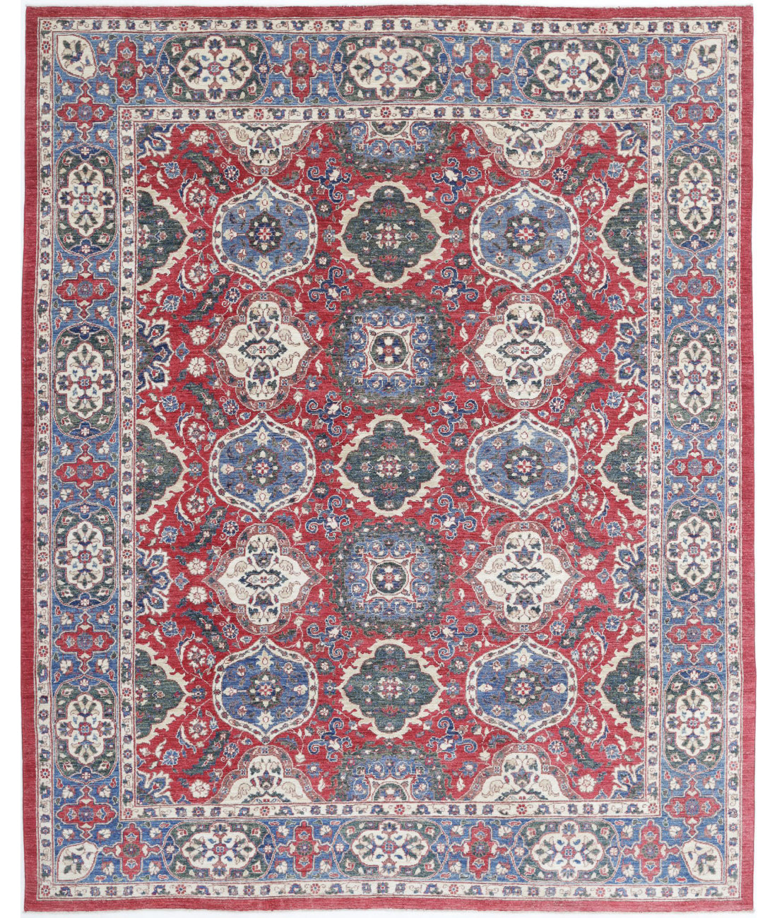 Ziegler 7'9'' X 9'11'' Hand-Knotted Wool Rug 7'9'' x 9'11'' (233 X 298) / Red / Blue