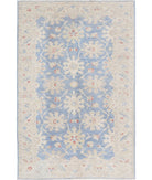 Ziegler 4'2'' X 6'4'' Hand-Knotted Wool Rug 4'2'' x 6'4'' (125 X 190) / Blue / Ivory