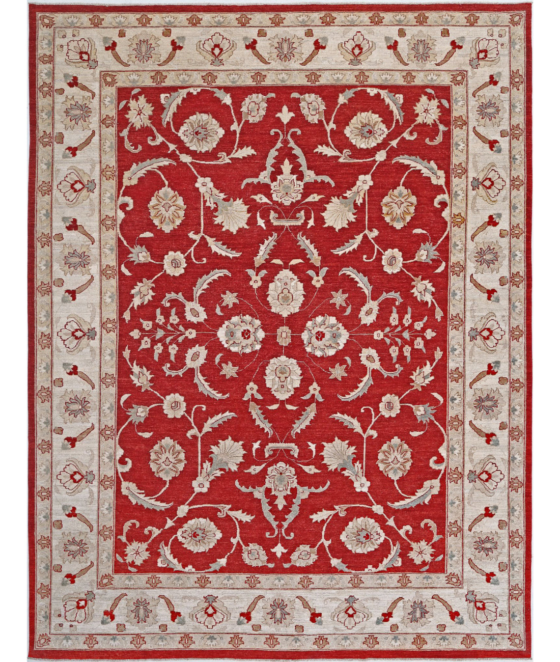 Ziegler 9'0'' X 11'11'' Hand-Knotted Wool Rug 9'0'' x 11'11'' (270 X 358) / Red / Ivory