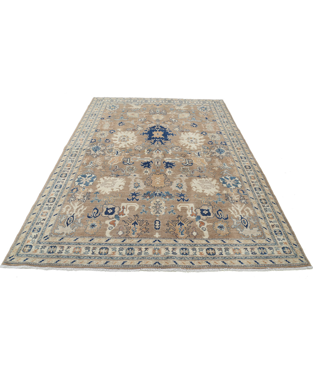 Ziegler 6'5'' X 9'4'' Hand-Knotted Wool Rug 6'5'' x 9'4'' (193 X 280) / Taupe / Ivory