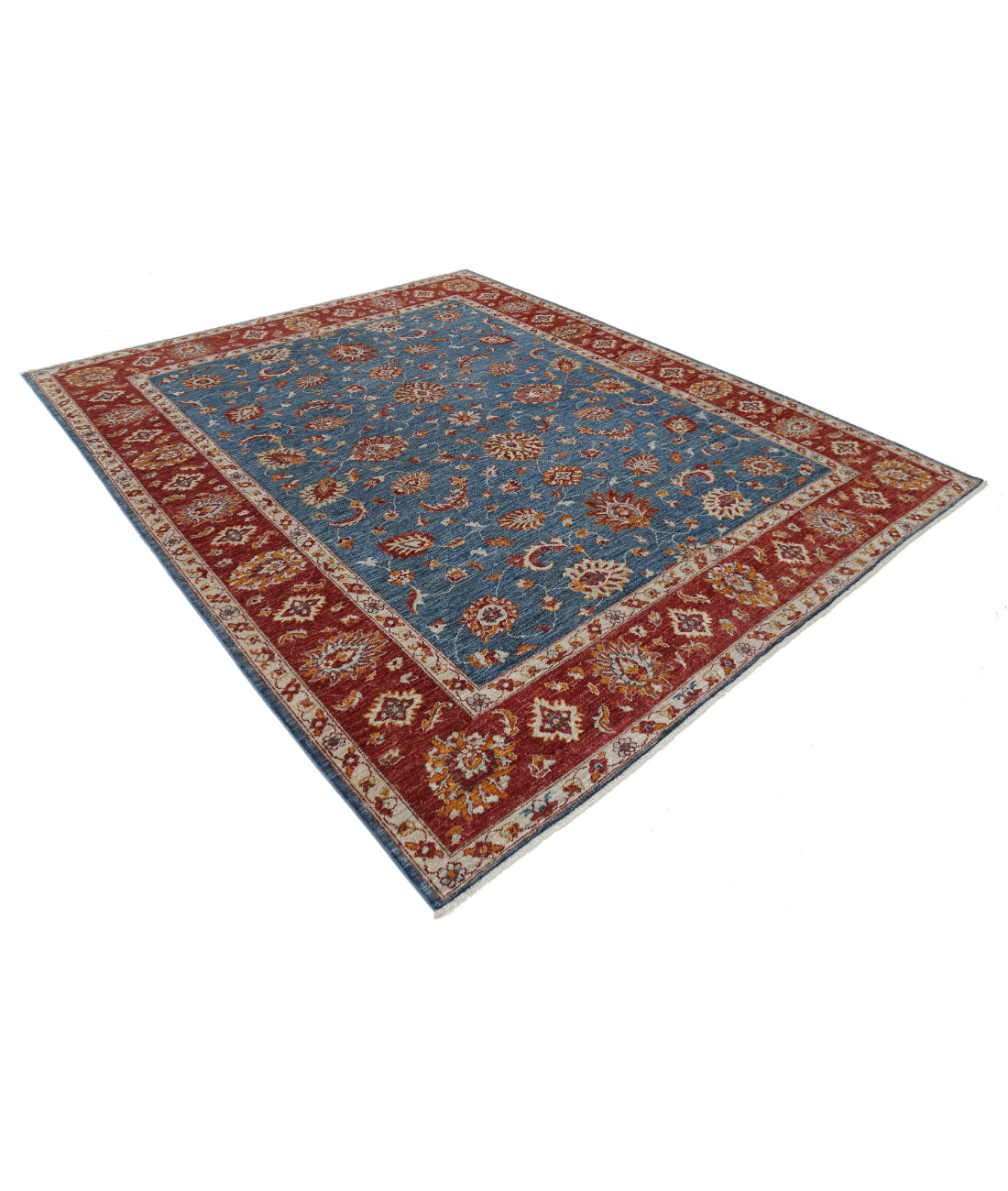 Ziegler 8'3'' X 9'10'' Hand-Knotted Wool Rug 8'3'' x 9'10'' (248 X 295) / Blue / Red