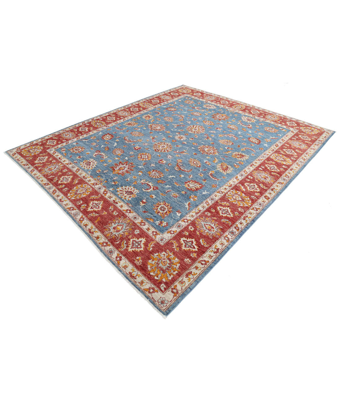 Ziegler 8'3'' X 9'10'' Hand-Knotted Wool Rug 8'3'' x 9'10'' (248 X 295) / Blue / Red