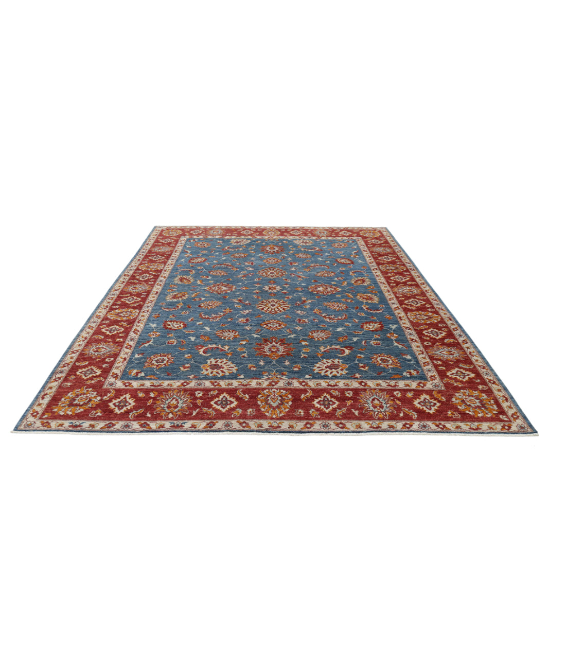 Ziegler 8'3'' X 9'10'' Hand-Knotted Wool Rug 8'3'' x 9'10'' (248 X 295) / Blue / Red